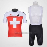 2011 Abbigliamento Ciclismo Assos Bianco e Rosso Manica Corta e Salopette