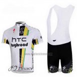 2011 Abbigliamento Ciclismo HTC Highroad Bianco Manica Corta e Salopette