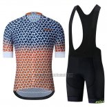 2019 Abbigliamento Ciclismo Etixxl Blu Arancione Manica Corta e Salopette