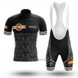 2020 Abbigliamento Ciclismo Campione Spagna Nero Manica Corta e Salopette