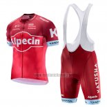 2017 Abbigliamento Ciclismo Katusha Alpecin Rosso Manica Corta e Salopette