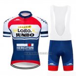 2019 Abbigliamento Ciclismo Lotto NL-Jumbo Blu Bianco Rosso Manica Corta e Salopette