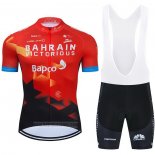2021 Abbigliamento Ciclismo Bahrain Victorious Rosso Manica Corta e Salopette