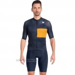 2023 Abbigliamento Ciclismo Sportful Arancione Blu Manica Corta e Salopette