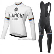 2017 Abbigliamento Ciclismo Bianchi Milano Ml Bianco Manica Lunga e Salopette