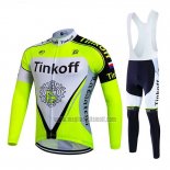 2017 Abbigliamento Ciclismo Tinkoff Aceso Verde Manica Lunga e Salopette