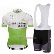 2018 Abbigliamento Ciclismo Dimension Data Bianco e Verde Manica Corta e Salopette