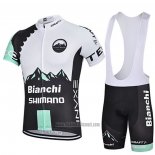 2020 Abbigliamento Ciclismo Bianchi Shimano Negro Bianco Manica Corta e Salopette