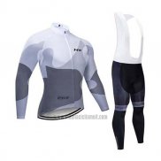 2020 Abbigliamento Ciclismo Northwave Bianco Grigio Manica Lunga e Salopette