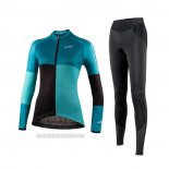 2021 Abbigliamento Ciclismo Donne Nalini Chiaro Verde Azzurro Manica Lunga e Salopette