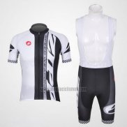 2011 Abbigliamento Ciclismo Castelli Bianco e Nero Manica Corta e Salopette