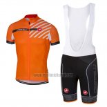 2017 Abbigliamento Ciclismo Castelli Arancione Manica Corta e Salopette