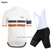2019 Abbigliamento Ciclismo Rapha Bianco Arancione Manica Corta e Salopette