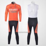 2011 Abbigliamento Ciclismo Euskalte Arancione Manica Lunga e Salopette