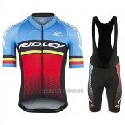 2017 Abbigliamento Ciclismo Ridley Rincon Blu e Nero Manica Corta e Salopette