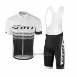 2017 Abbigliamento Ciclismo Scott Bianco e Nero Manica Corta e Salopette
