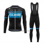 2020 Abbigliamento Ciclismo Cube Blu Nero Manica Lunga e Salopette