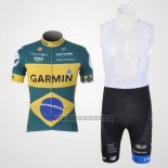 2011 Abbigliamento Ciclismo Garmin Campione Brasile Manica Corta e Salopette