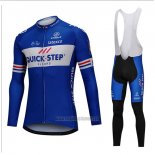2018 Abbigliamento Ciclismo UCI Mondo Campione Quick Step Floors Blu Manica Lunga e Salopette