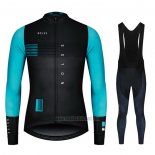 2020 Abbigliamento Ciclismo NDLSS Nero Azzurro Manica Lunga e Salopette