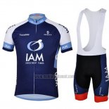 2013 Abbigliamento Ciclismo IAM Blu Manica Corta e Salopette