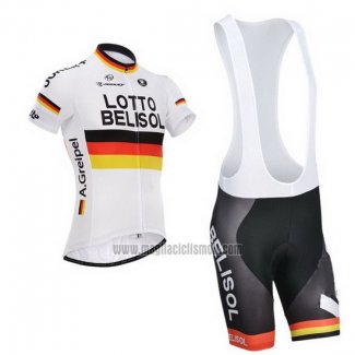 2014 Abbigliamento Ciclismo Lotto Belisol Campion Germania Manica Corta e Salopette
