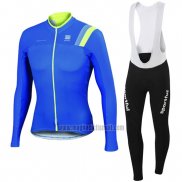 2016 Abbigliamento Ciclismo Sportful Blu e Verde Manica Lunga e Salopette