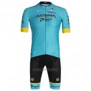 2020 Abbigliamento Ciclismo Astana Giallo Blu Manica Corta e Salopette