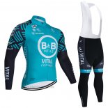 2021 Abbigliamento Ciclismo Vital Concept-BB Hotels Azzurro Manica Lunga e Salopette
