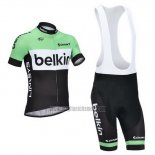 2013 Abbigliamento Ciclismo Belkin Verde e Nero Manica Corta e Salopette