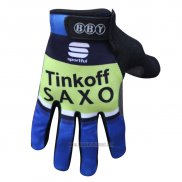 2016 Saxo Bank Tinkoff Guanti Dita Lunghe Ciclismo Blu
