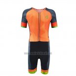 2019 Abbigliamento Ciclismo Emonder-Triathlon Arancione Grigio Nero Manica Corta e Salopette