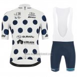 2019 Abbigliamento Ciclismo Tour Down Under Blu Bianco Manica Corta e Salopette