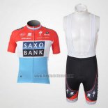 2010 Abbigliamento Ciclismo Saxo Bank Lussemburgo Manica Corta e Salopette