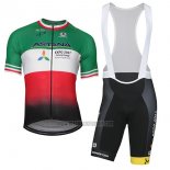 2018 Abbigliamento Ciclismo Astana Campione Italia Manica Corta e Salopette
