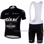 2018 Abbigliamento Ciclismo Etixx Quick Step Nero Manica Corta e Salopette