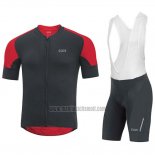 2018 Abbigliamento Ciclismo Gore C7 CC Nero e Rosso Manica Corta e Salopette