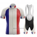 2020 Abbigliamento Ciclismo Campione Francia Blu Bianco Rosso Manica Corta e Salopette