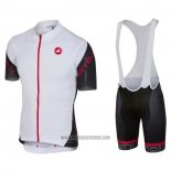2020 Abbigliamento Ciclismo Castelli Nero Bianco Rosso Manica Corta e Salopette