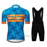 2020 Abbigliamento Ciclismo Le Col Blu Arancione Manica Corta e Salopette