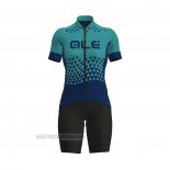 2021 Abbigliamento Ciclismo Donne ALE Spento Blu Verde Manica Corta e Salopette