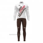 2022 Abbigliamento Ciclismo Ag2r La Mondiale Bianco Manica Lunga e Salopette