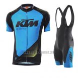 2015 Abbigliamento Ciclismo KTM Blu e Nero Manica Corta e Salopette