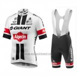 2016 Abbigliamento Ciclismo Giant Alpecin Bianco e Rosso Manica Corta e Salopette