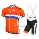 2016 Abbigliamento Ciclismo Paesi Bassi Arancione e Blu Manica Corta e Salopette