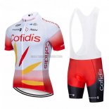 2021 Abbigliamento Ciclismo Cofidis Bianco Rosso Manica Corta e Salopette