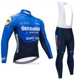 2021 Abbigliamento Ciclismo Deceuninck Quick Step Blu Nero Manica Lunga e Salopette