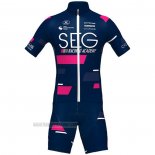 2021 Abbigliamento Ciclismo SEG Racing Academy Spento Blu Fuxia Manica Corta e Salopette
