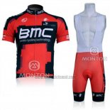 2011 Abbigliamento Ciclismo BMC Rosso e Nero Manica Corta e Salopette