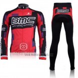 2011 Abbigliamento Ciclismo BMC Rosso e Nero Manica Lunga e Salopette